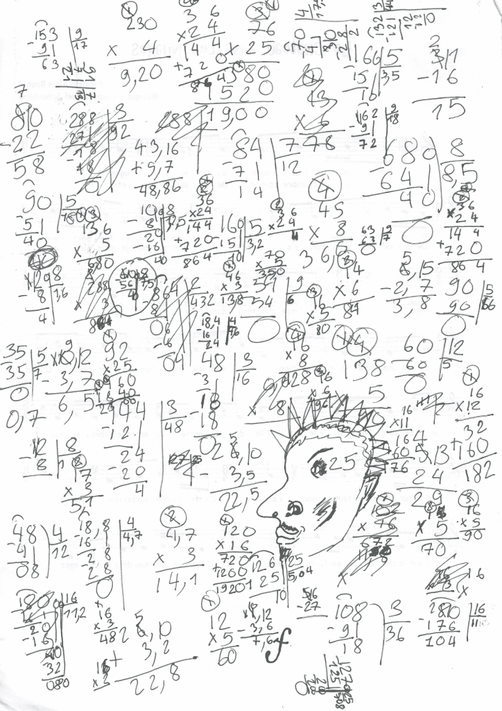 brouillon de calculs