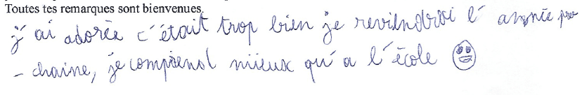 je comprends mieux qu'à l'école