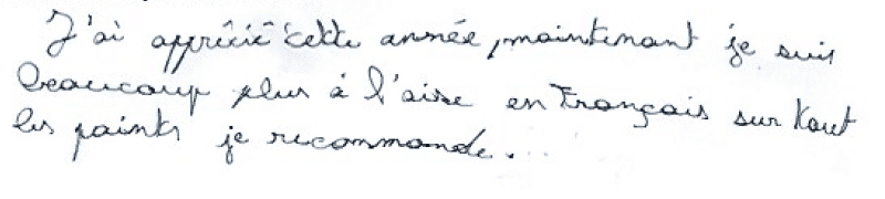 beaucoup plus à l'aise en français