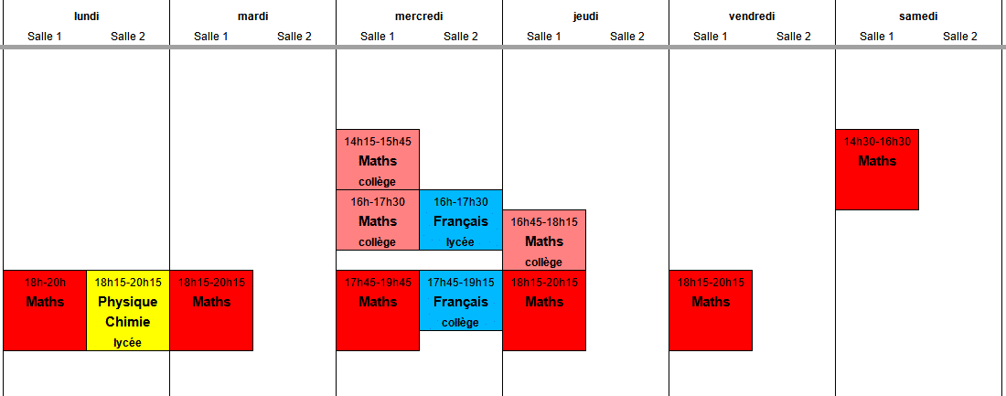 planning des cours hebdomadaires de soutien scolaire 2023-24 planning des cours hebdomadaires de soutien scolaire 2023-24