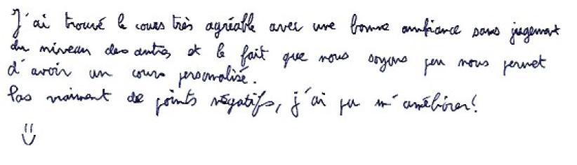 un cours personnalisé