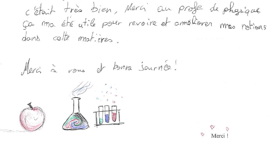 c'était très bien merci au prof de physique