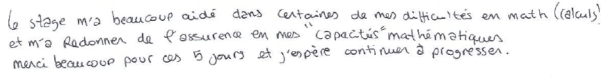 redonner de l'assurance en mes capacités mathématiques